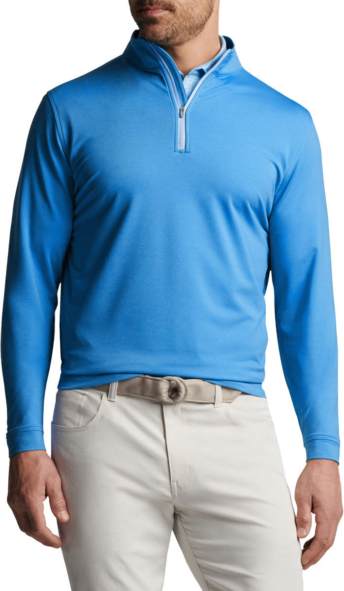 Peter Millar Perth Melange Performance QuarterZip Golf Pullovers